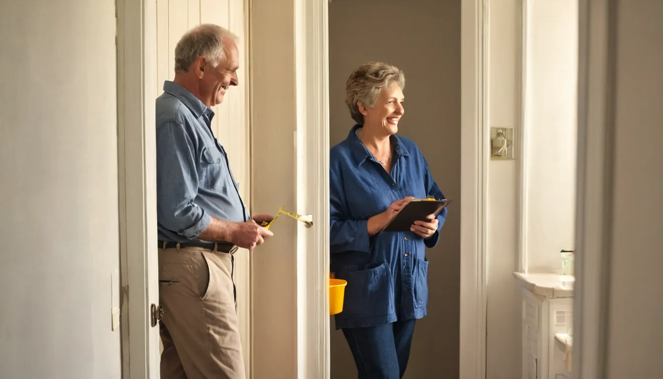A homeowner and a local provider reviewing bathroom options together